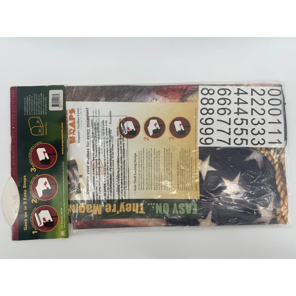 MailWraps Magnetic Mailbox Cover American Flag Bald Eagle Numbers NEW IN PACKAGE